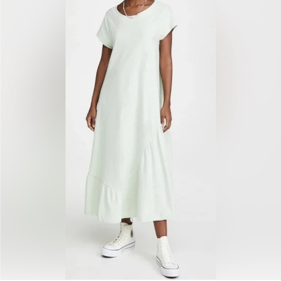 Free People Beach Lena Midi Dress Green Short Sleeve Cotton Womens Small S - Picture 11 of 11